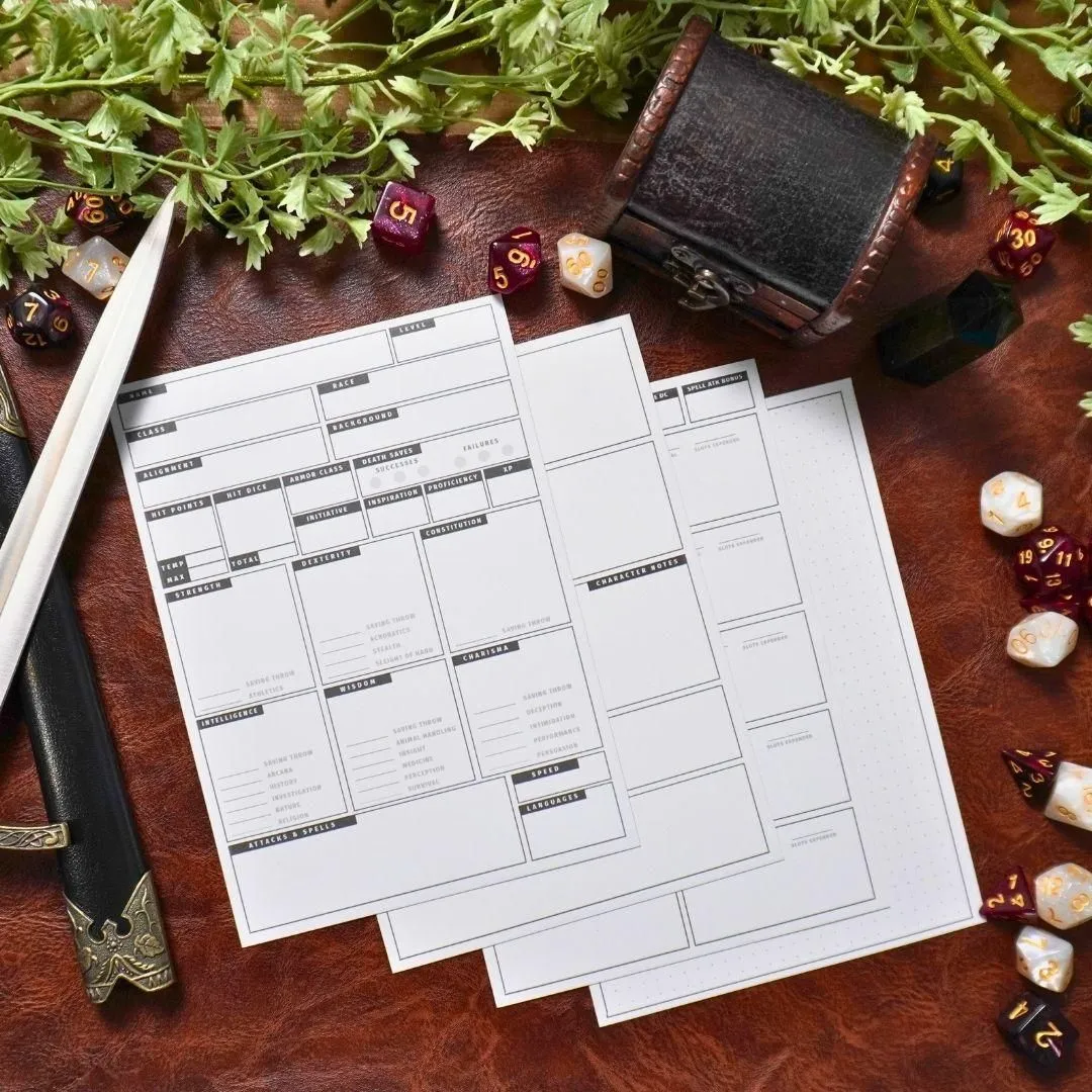 Mini 5e Character Sheets