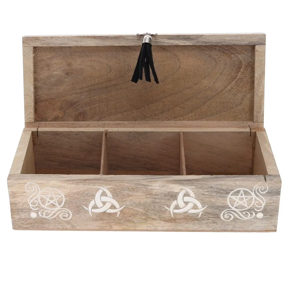 Moon Phases Three-Compartment Wooden Box thumbnail 2