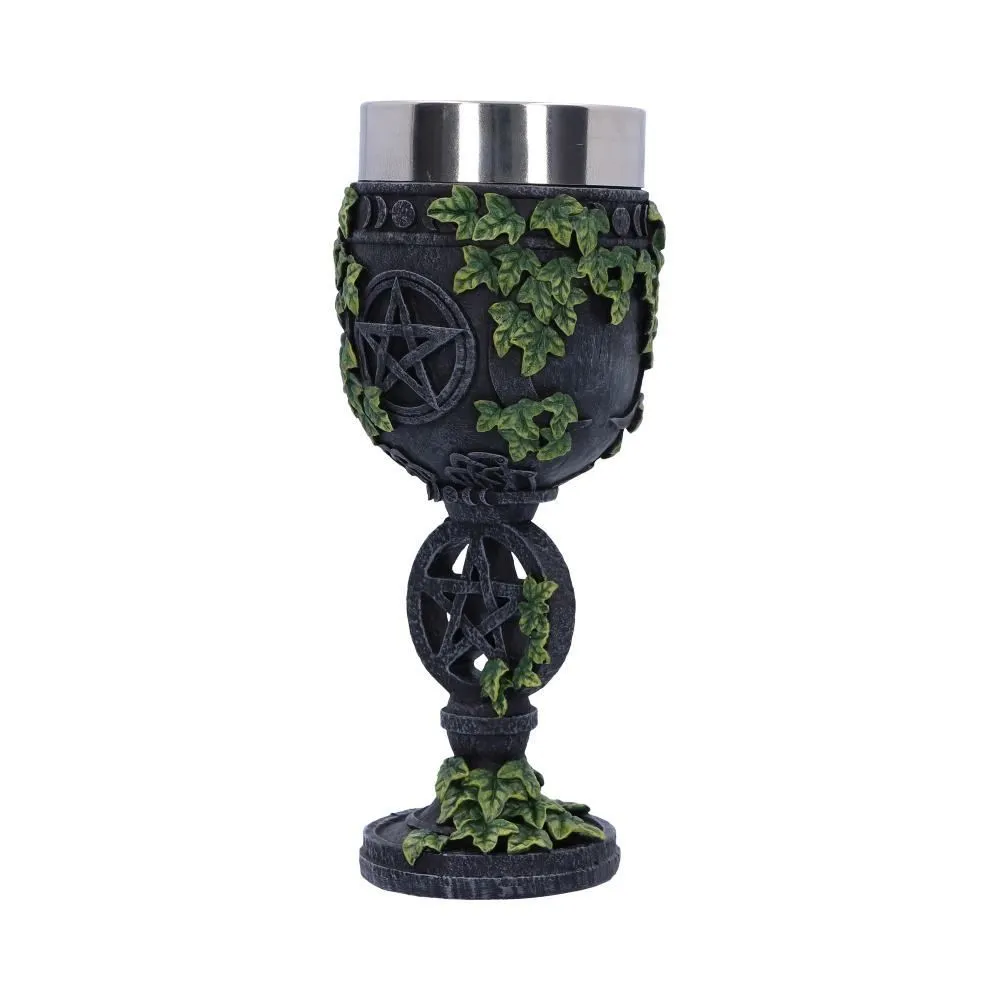 Aged Wiccan Pentagram Goblet 19.5 cm thumbnail 2