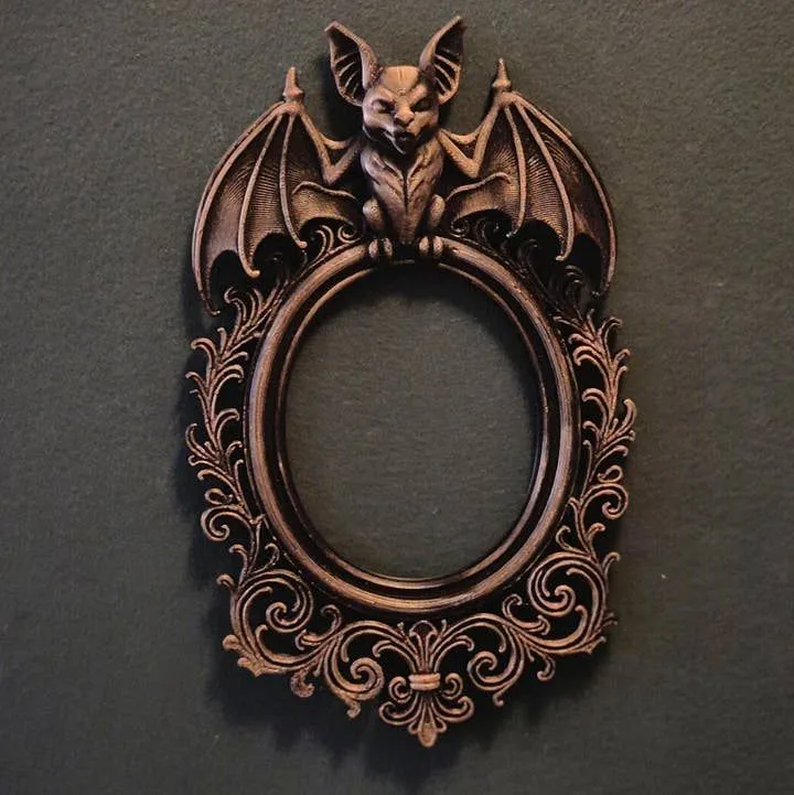 Bat Baroque Wall Frame – Gothic Dark Fantasy Wall Art