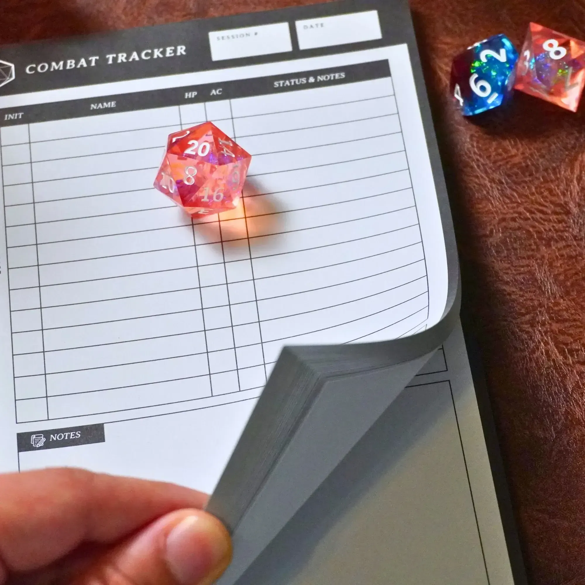 Combat Tracker Initiative Notepad, 5e Compatible thumbnail 2