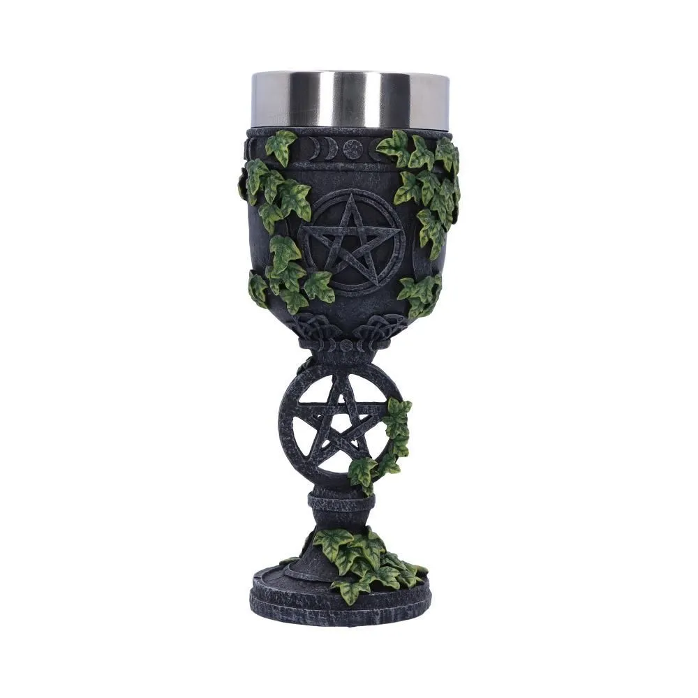 Aged Wiccan Pentagram Goblet 19.5 cm