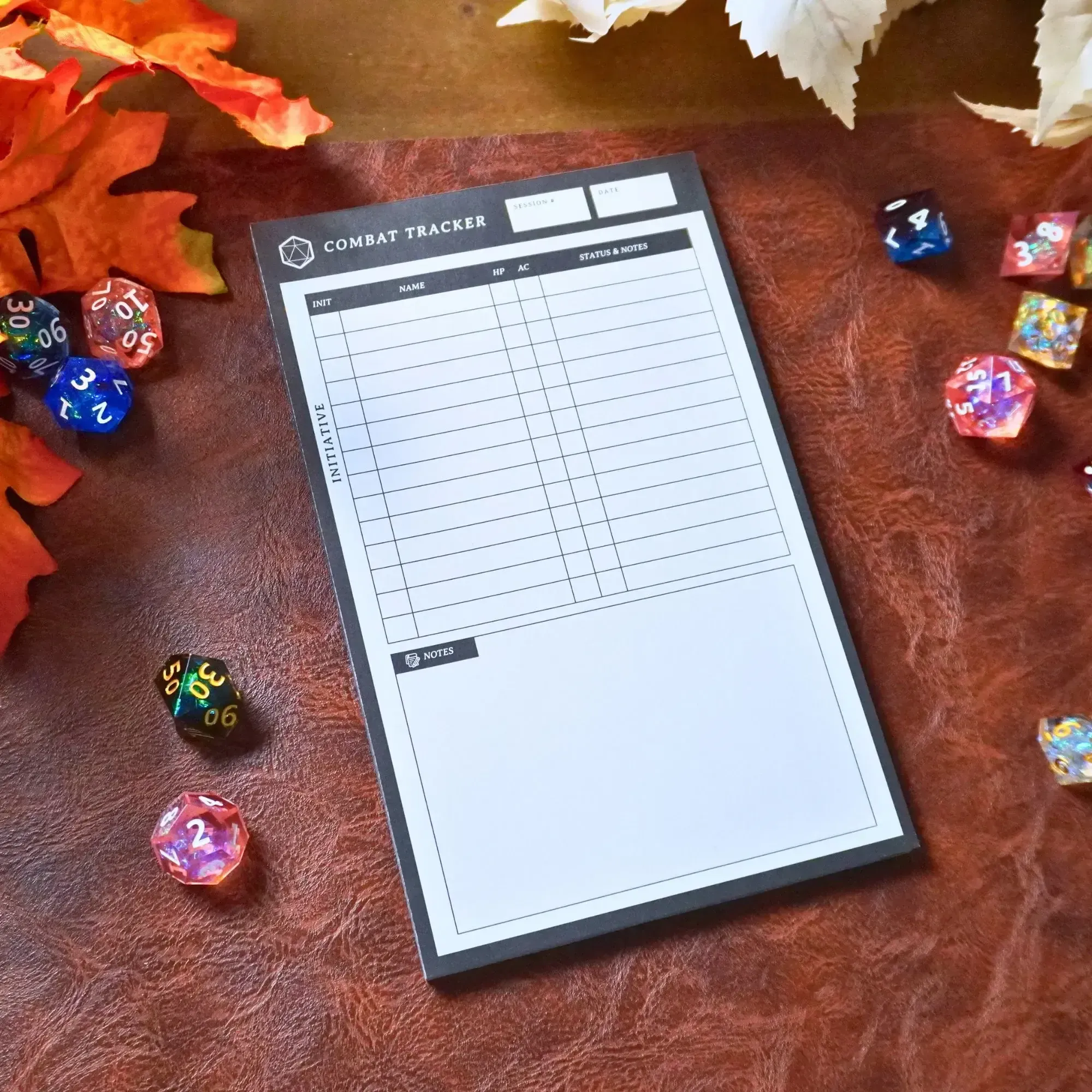 Combat Tracker Initiative Notepad, 5e Compatible