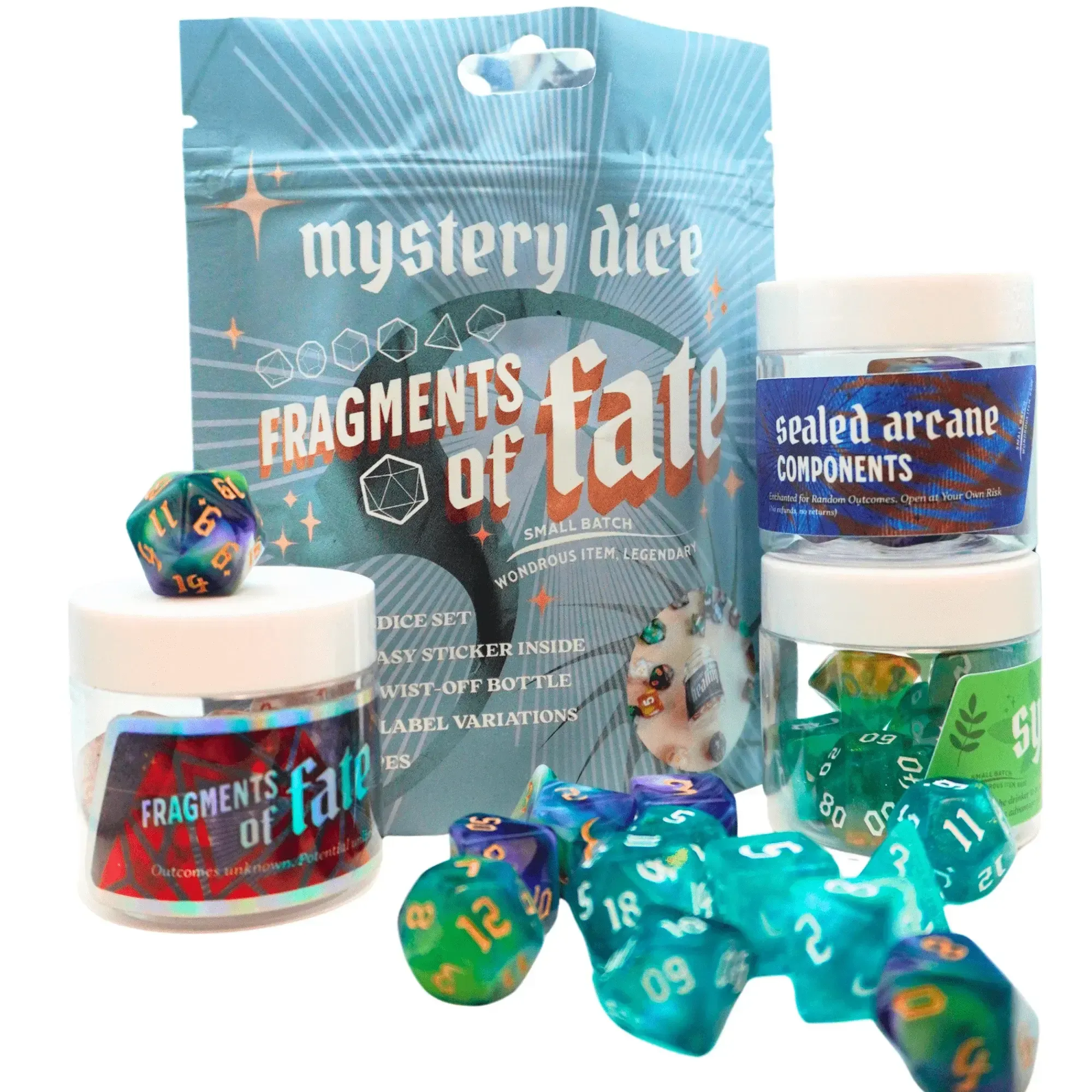 Fragments of Fate Mystery Dice Bottle Set