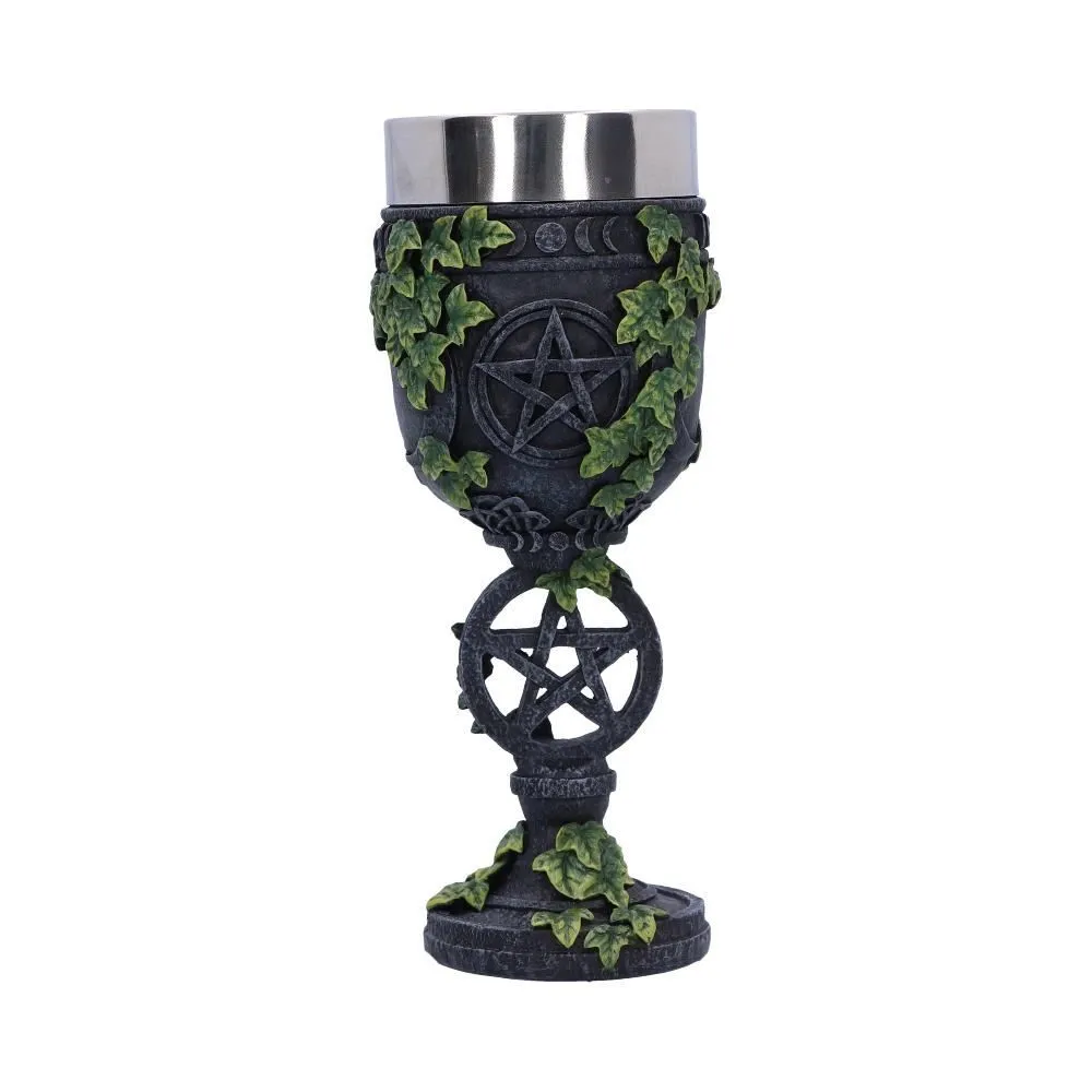 Aged Wiccan Pentagram Goblet 19.5 cm thumbnail 3