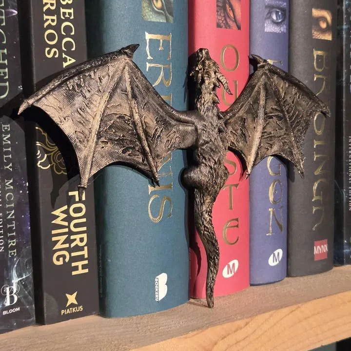 Golden Dragon Spinehugger – Fantasy Bookshelf Guardian