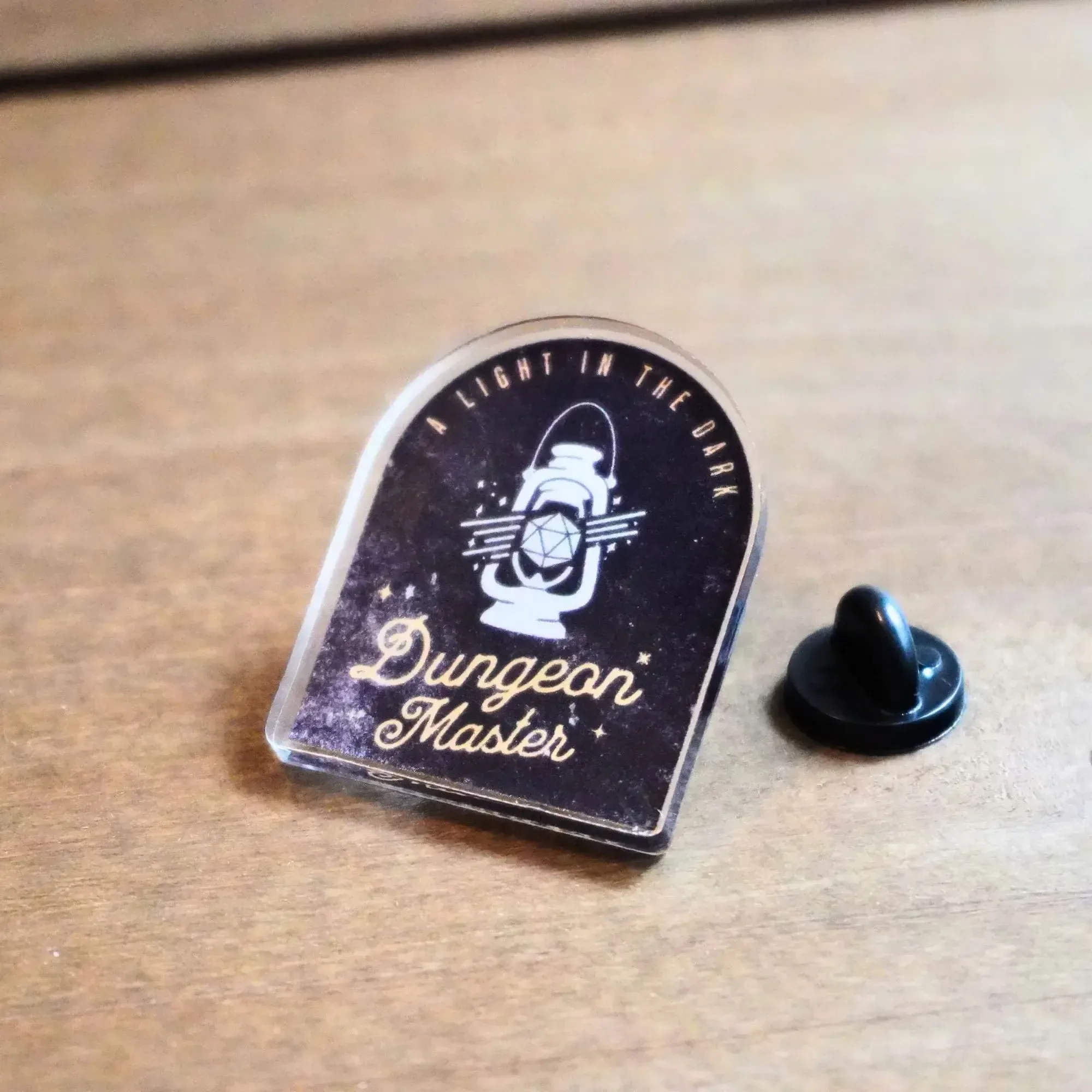 Dungeon Master D20 Lantern Acrylic Pin