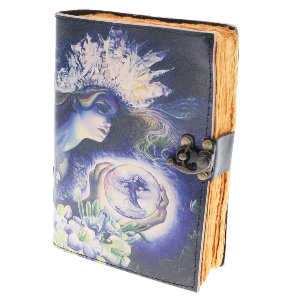 Crystal Ball Fairy Print Leather Journal 12 × 17 cm