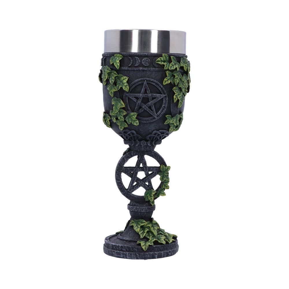 Aged Wiccan Pentagram Goblet 19.5 cm